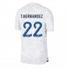 Frankrike Theo Hernandez #22 Bortatröja VM 2022 Korta ärmar